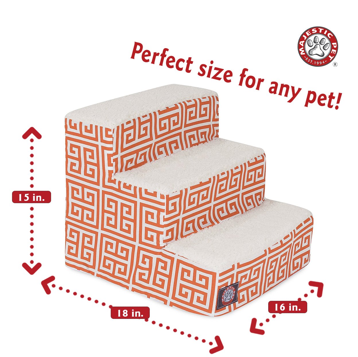 Majestic Pet funda lavable naranja para escalones, limpieza fácil