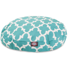 Majestic Pet Teal Trellis cama redonda para interior y exterior.
