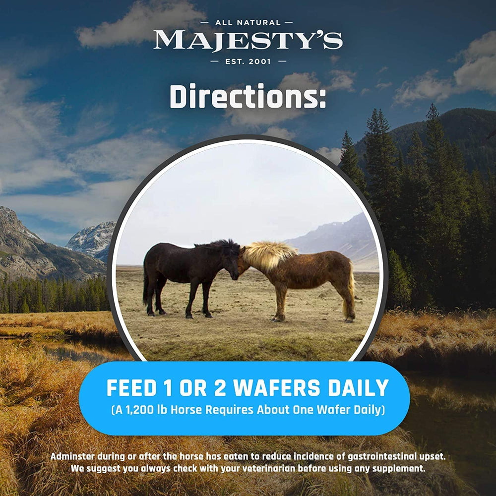 Majesty's KALM+ Wafers: mezcla de melaza, avena y puré de manzana.