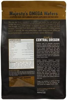 Majesty's Omega Wafers: ingredientes omega-3-6-9 y biotina para piel y pelaje sanos