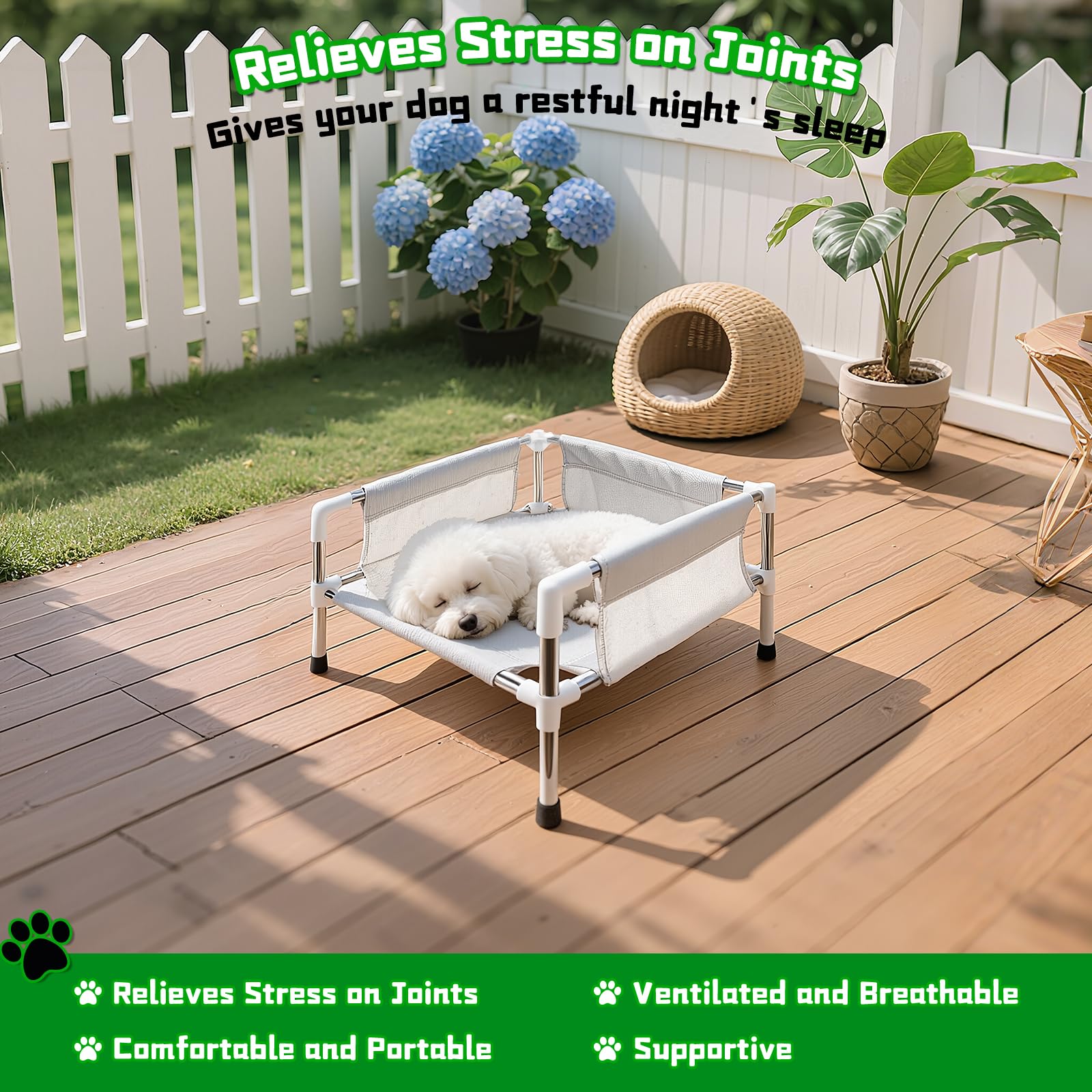 Makerfire cama elevable para perros: ideal para balcones y patios