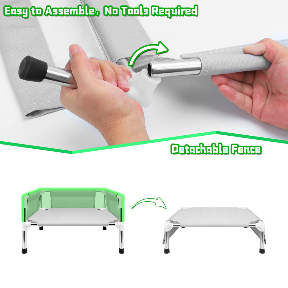 Makerfire cama elevable para perros: marco de tubo inoxidable resistente