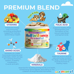 Multivitamínico general Makondo Pets para perros y gatos adultos.