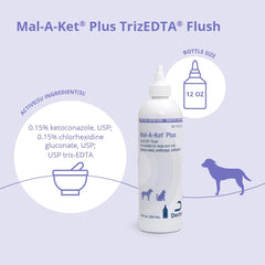 Etiqueta y marca Mal-A-Ket Plus TrizEDTA Flush.