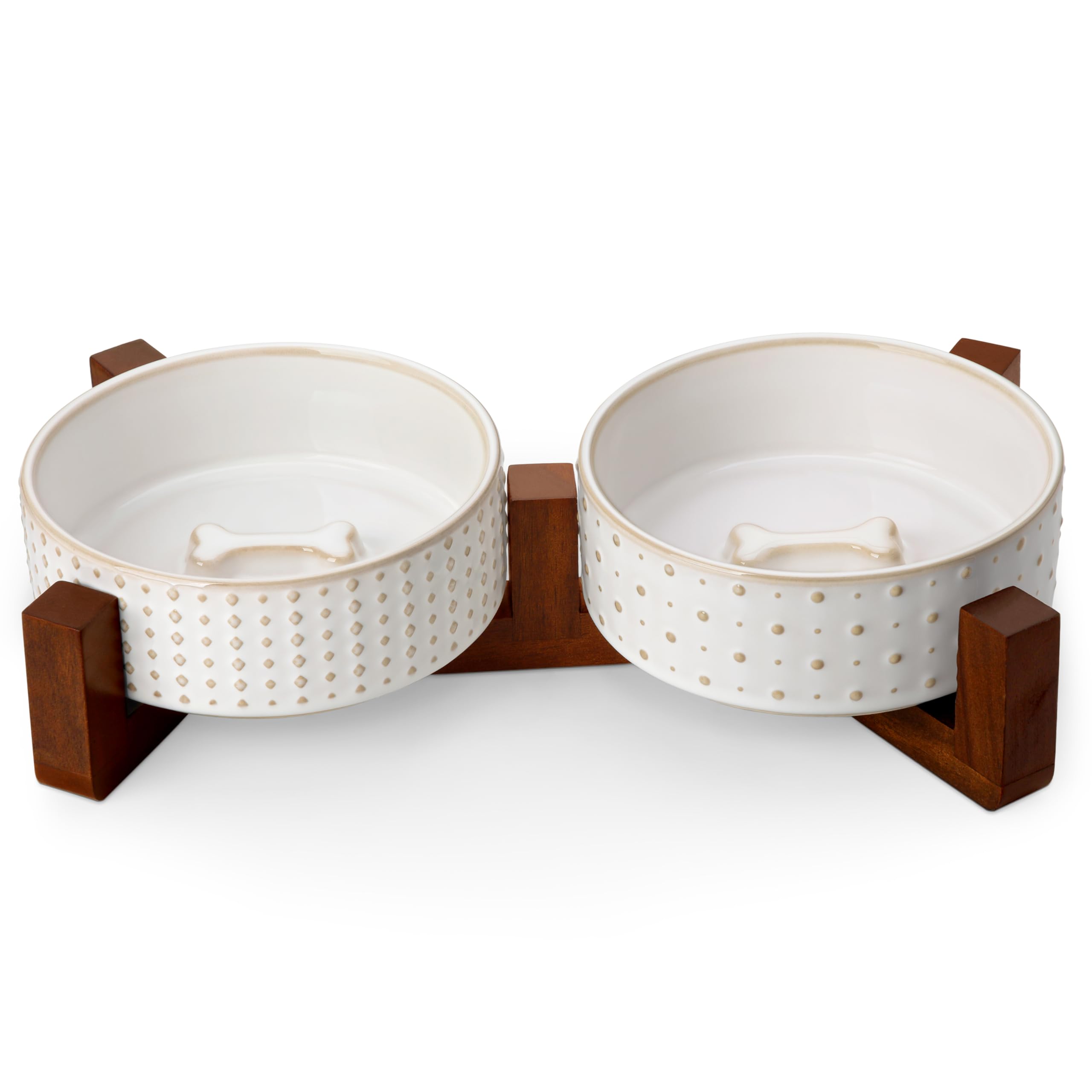 Conjunto MALACASA: soporte de nogal para perros y gatos, base estable.