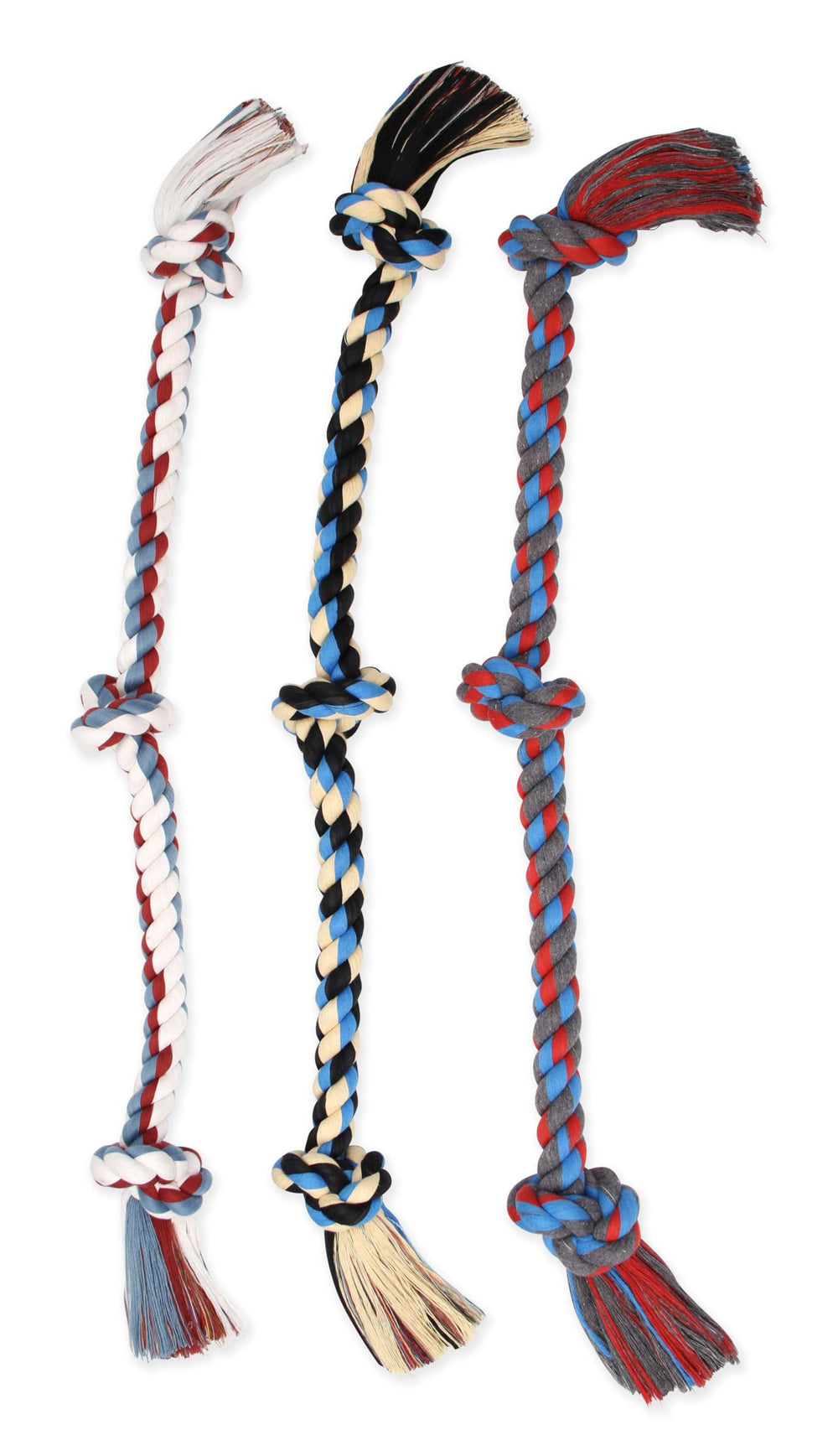 Juguete de tirón Mammoth Flossy Chews para juego y mordida en perros grandes.