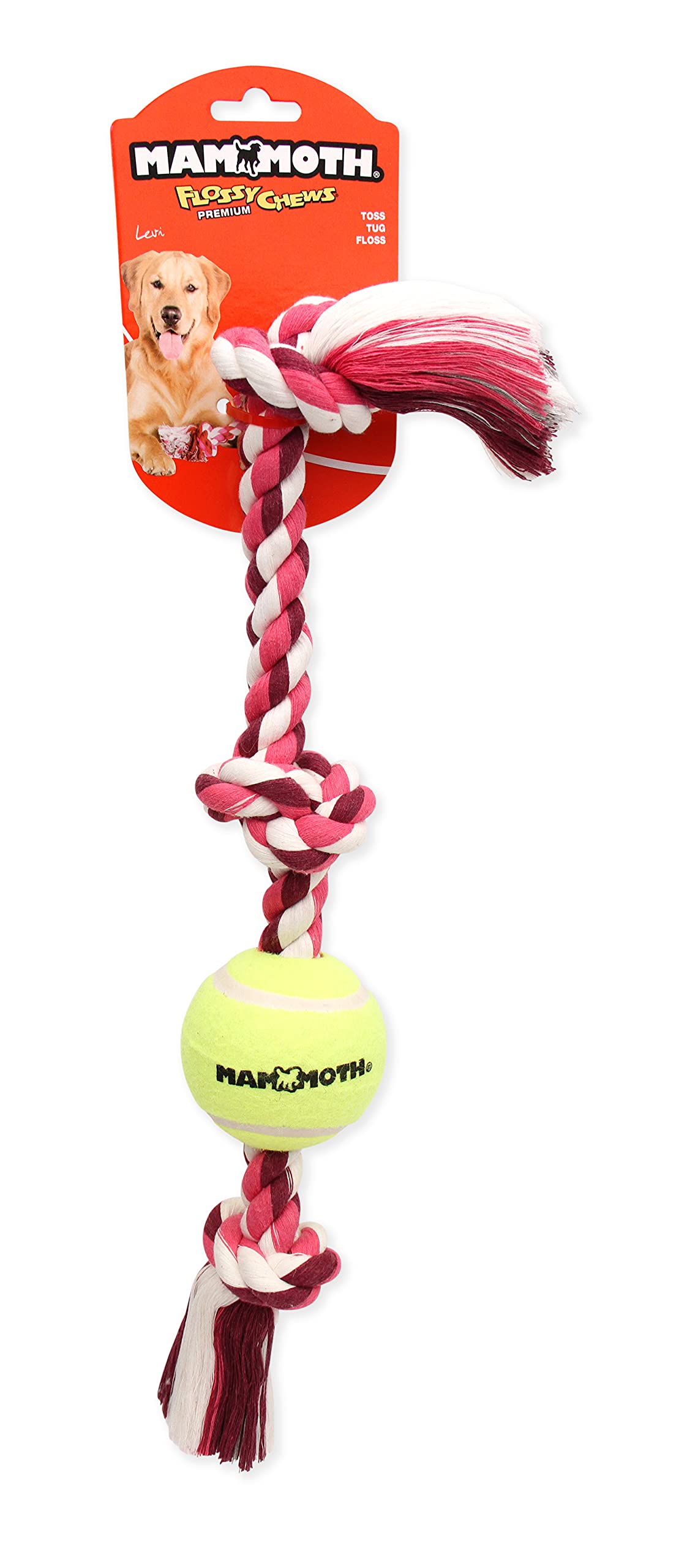 Mammoth Flossy Chews: pelota de tenis incluida para lanzamiento y búsqueda