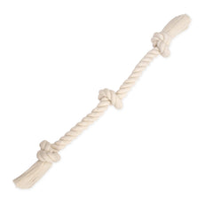 Mammoth Flossy cuerdas de algodón blanco con 3 nudos, ideal para juego de tirar.