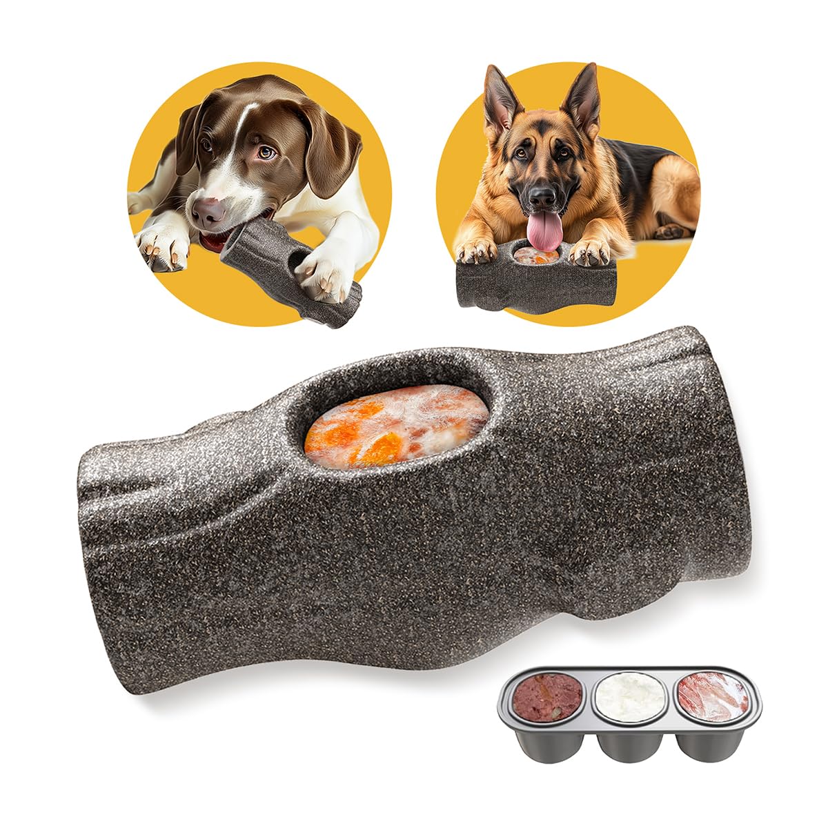 Juguete Mankoda congelado, vista frontal, ideal para masticación y juego activo.
