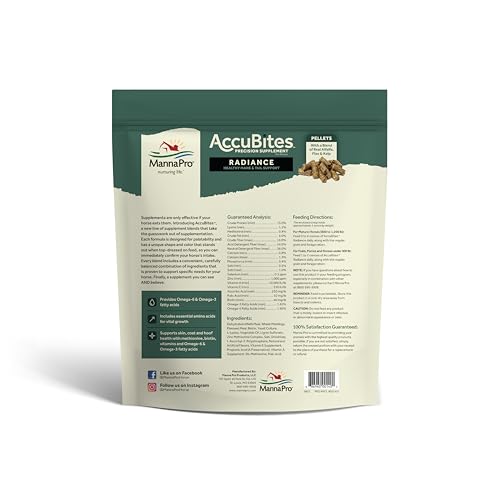 Manna Pro AccuBites Radiance: sabor a alfalfa facilita la aceptación en la ración.