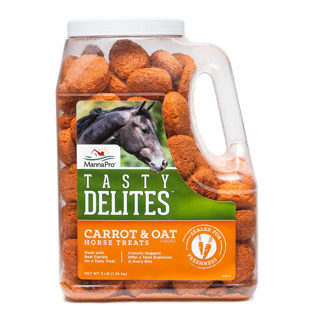 Golosinas Manna Pro Delicias con sabor zanahoria, trozos pequeños para entrenamiento