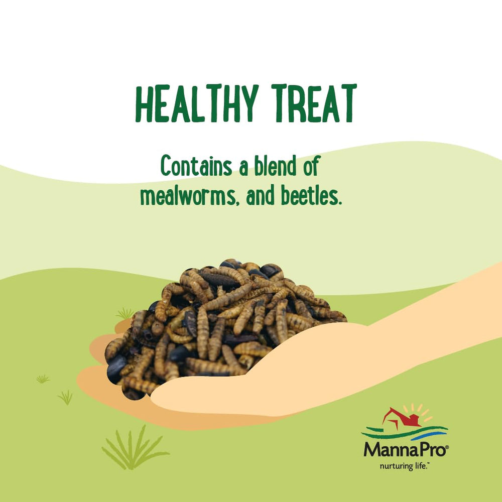 Manna Pro Farmhouse Favorites ingredientes naturales para forrajeo saludable.