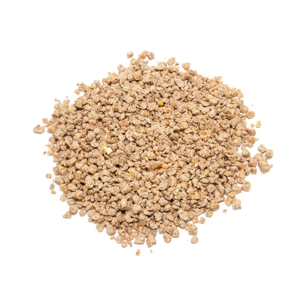 Manna Pro Gamebird Showbird Crumbles: formulado sin antibióticos añadidos.