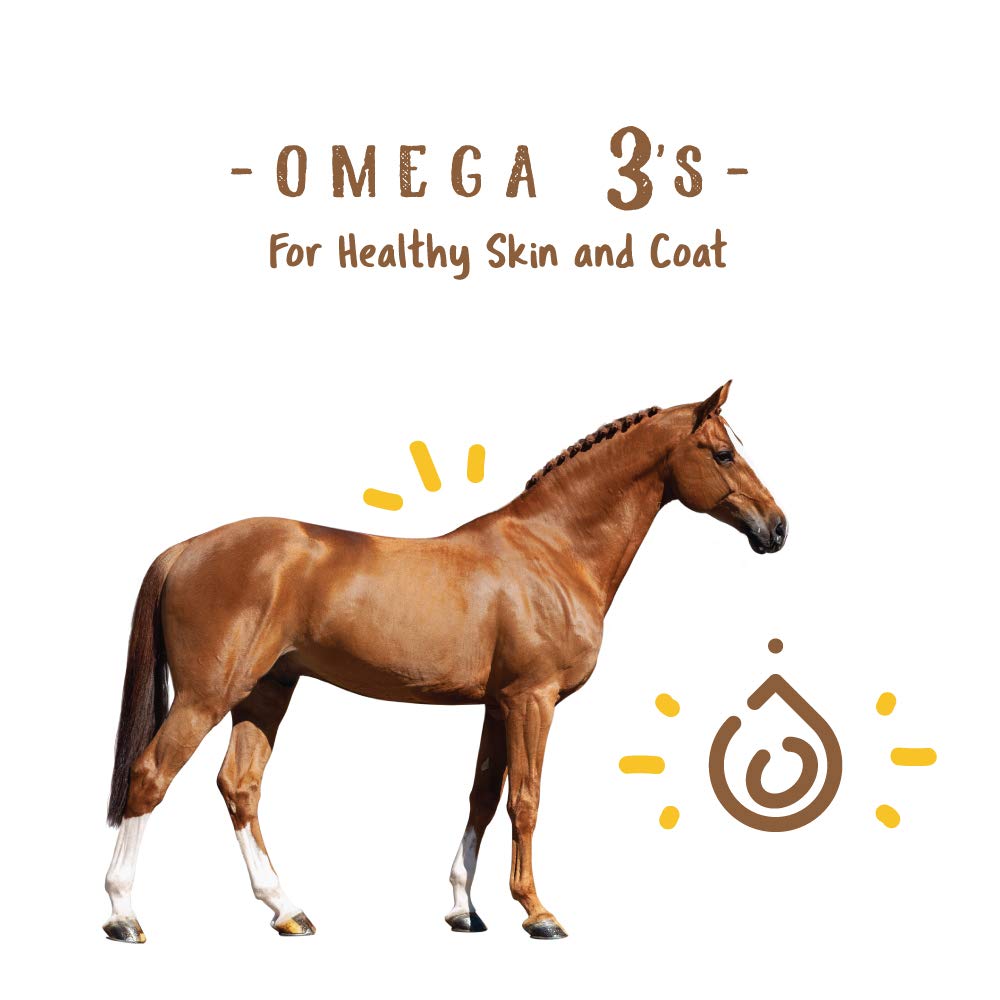 Manna Pro Linaza molida con omega-3 para bienestar general del caballo.