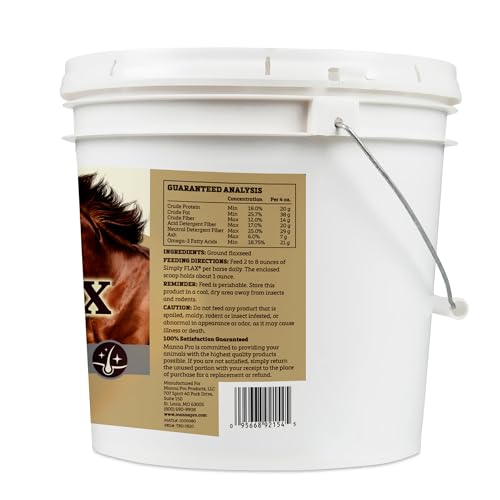 Manna Pro Linaza molida, piel y pelo saludables en caballos.