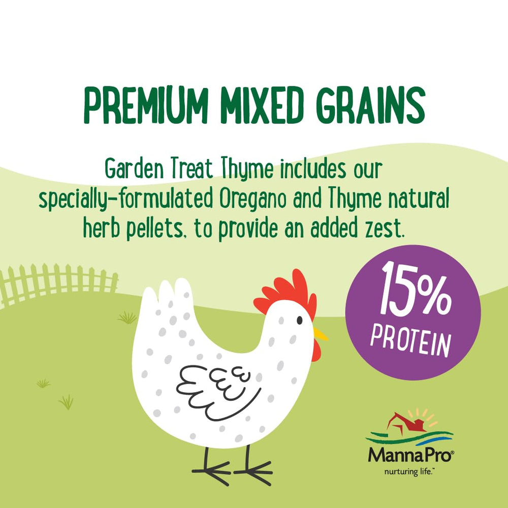 Manna Pro mezcla de granos para aves de corral, energía y vitalidad.