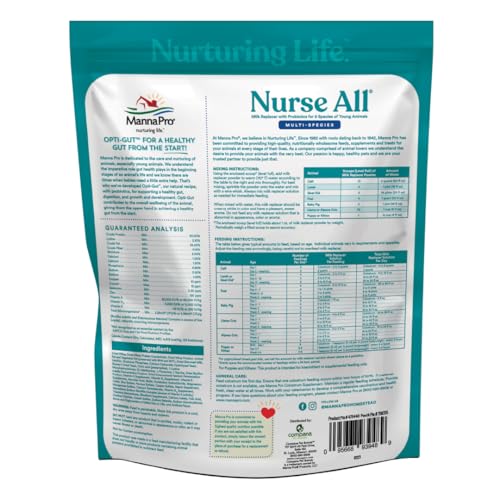 Manna Pro Nurse All con Opti-Gut probióticos para ayuda digestiva en crías