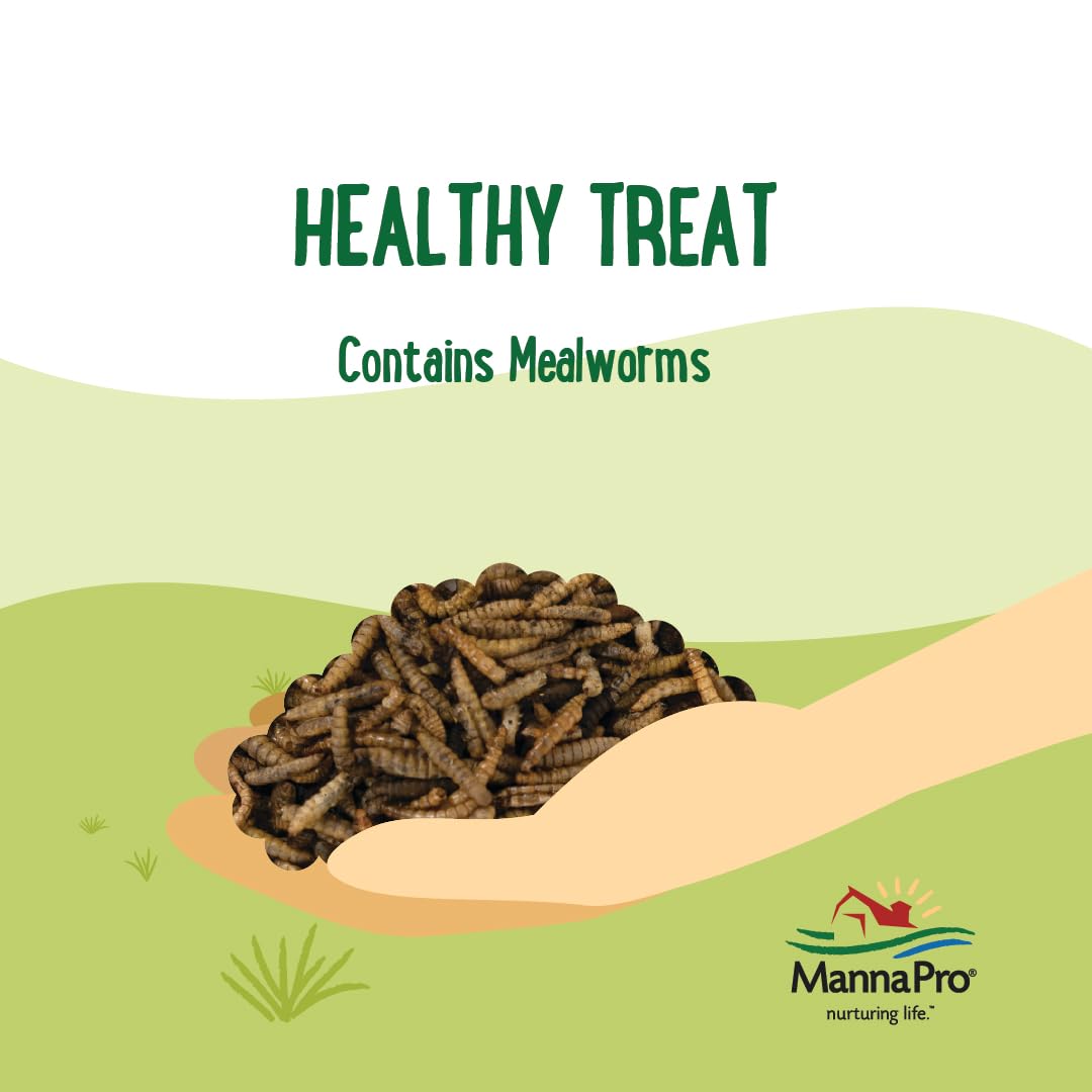 Manna Pro Mealworms para aves mixtas, enriquece la dieta diaria.