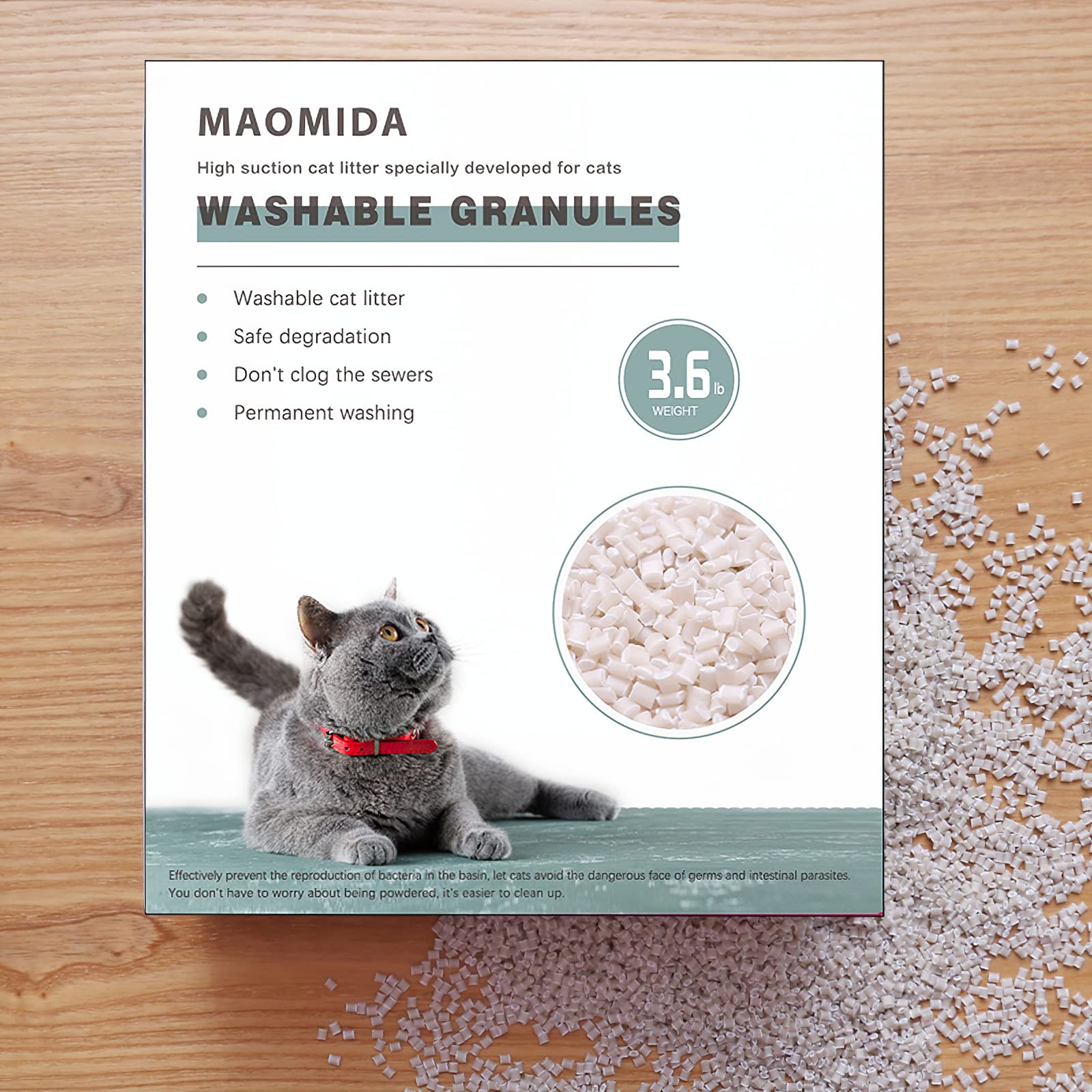 MAOMIDA granulos reutilizables: evita cambios de arena y residuos