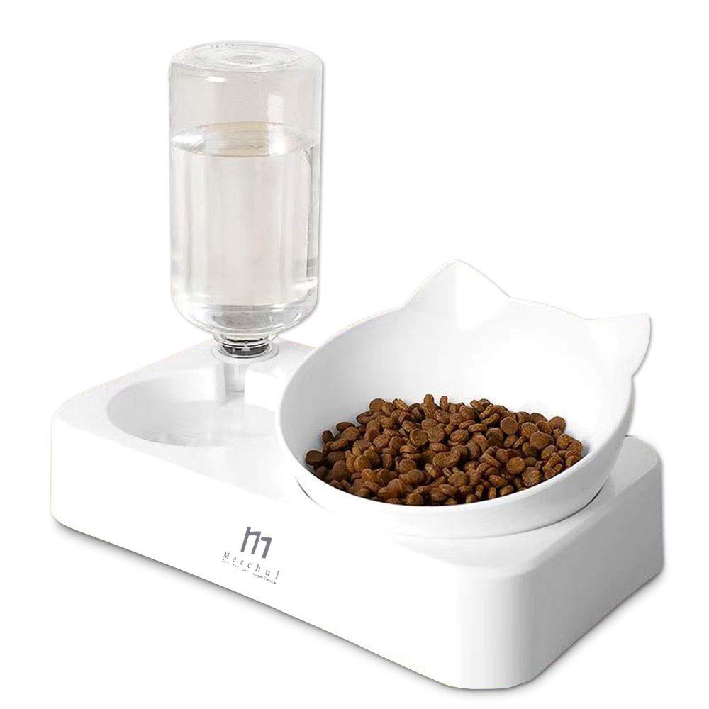Marchul tazones para gatos con inclinación de 15° para una postura más cómoda.