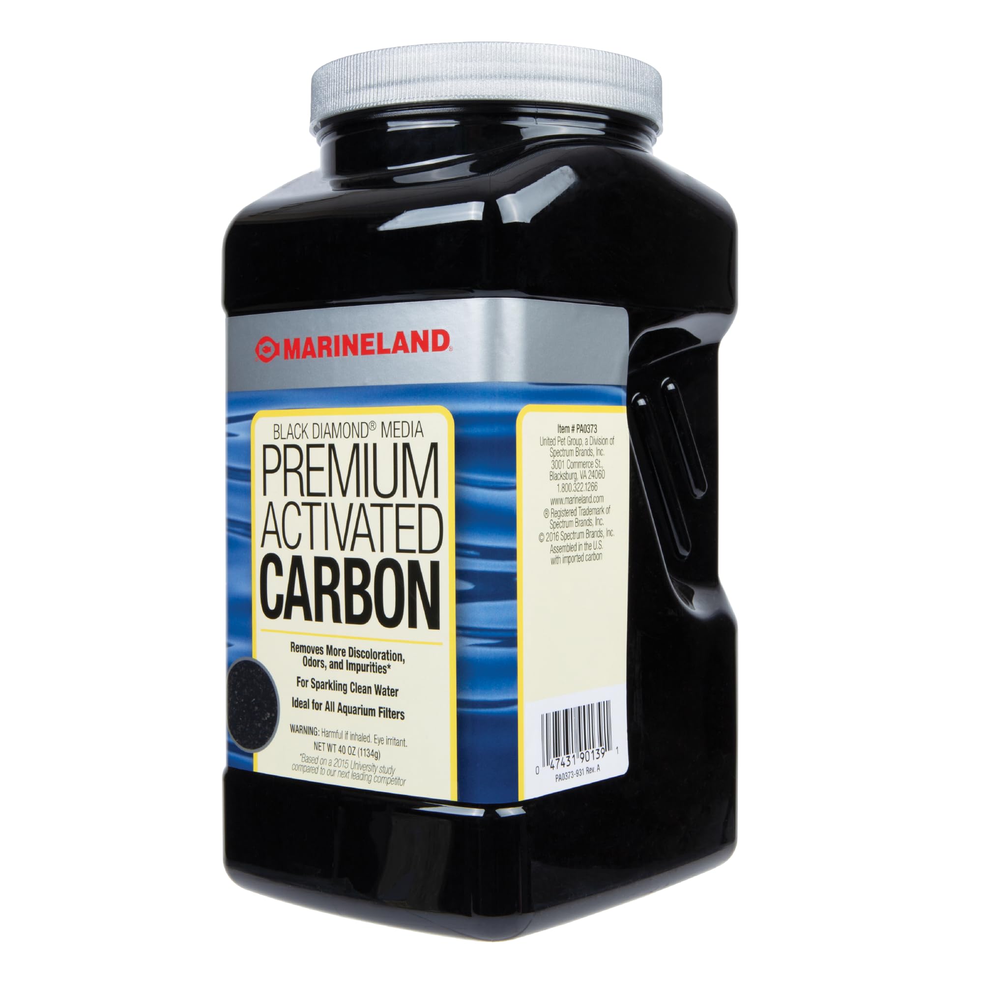 Marineland Black Diamond Carbon Activado, bolsa de 40 oz para filtración química del acuario.