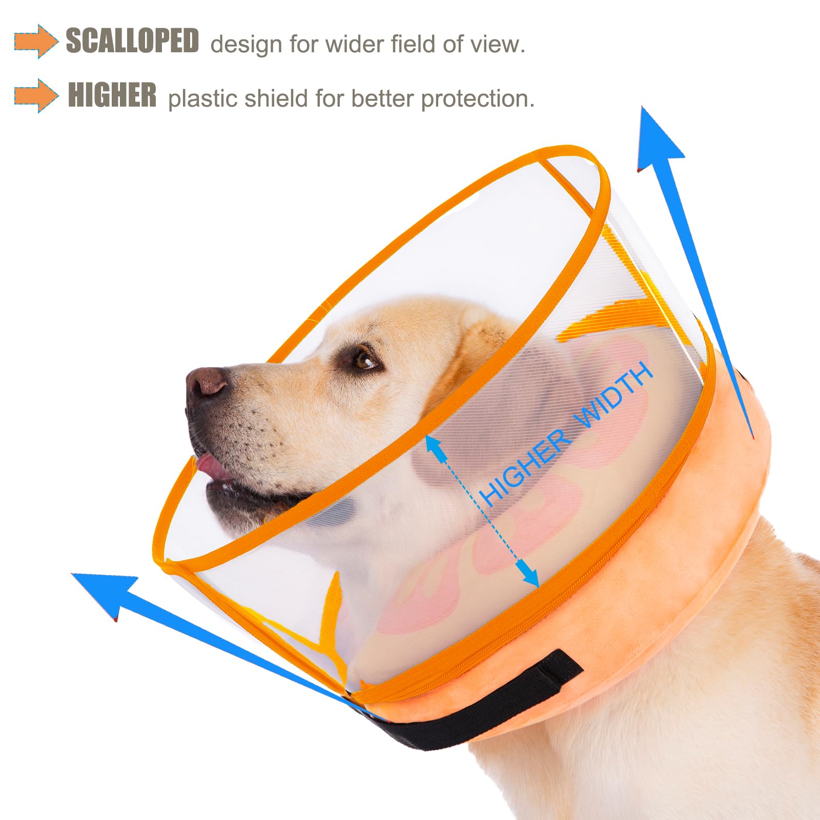 Mariyago cono donut inflable para perro ml naranja, ayuda a evitar lamidos