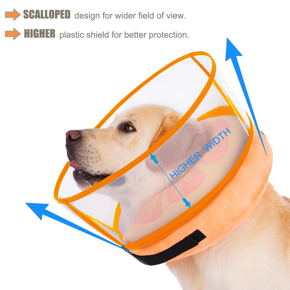 Mariyago cono donut inflable para perro ml naranja, ayuda a evitar lamidos