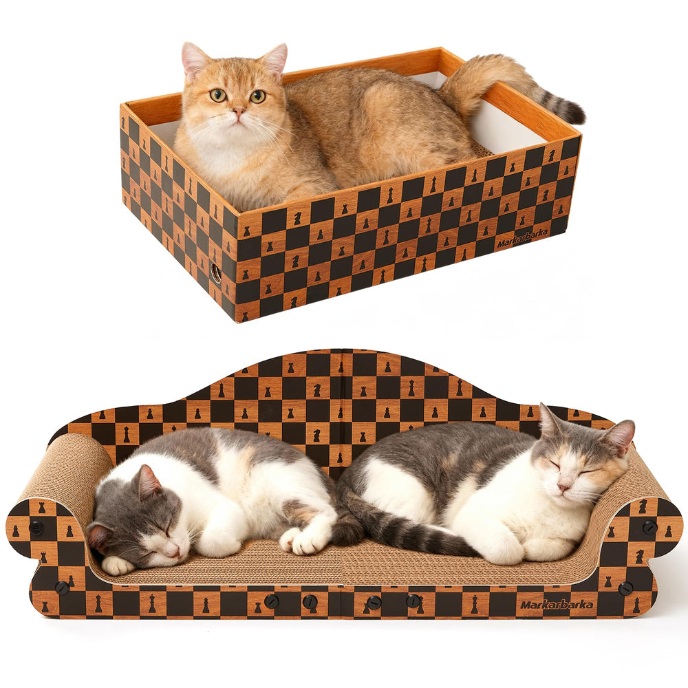 Markarbarka sillon rasca gato extra para dos felinos, descanso cómodo