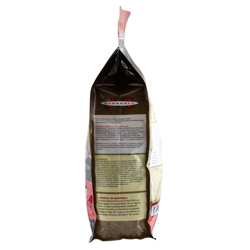 Instrucciones de alimentación claras para uso diario Marshall.
