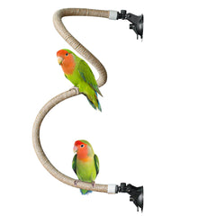 Marsrut percha cuerda ventosas: soporte seguro para aves en jaula o ventana.