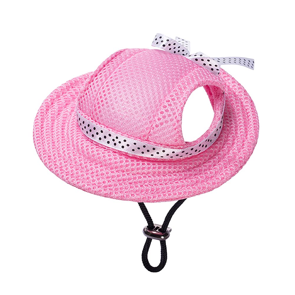 MaruPet sombrero princesa rosa con borde redondo, protección solar para perros pequeños