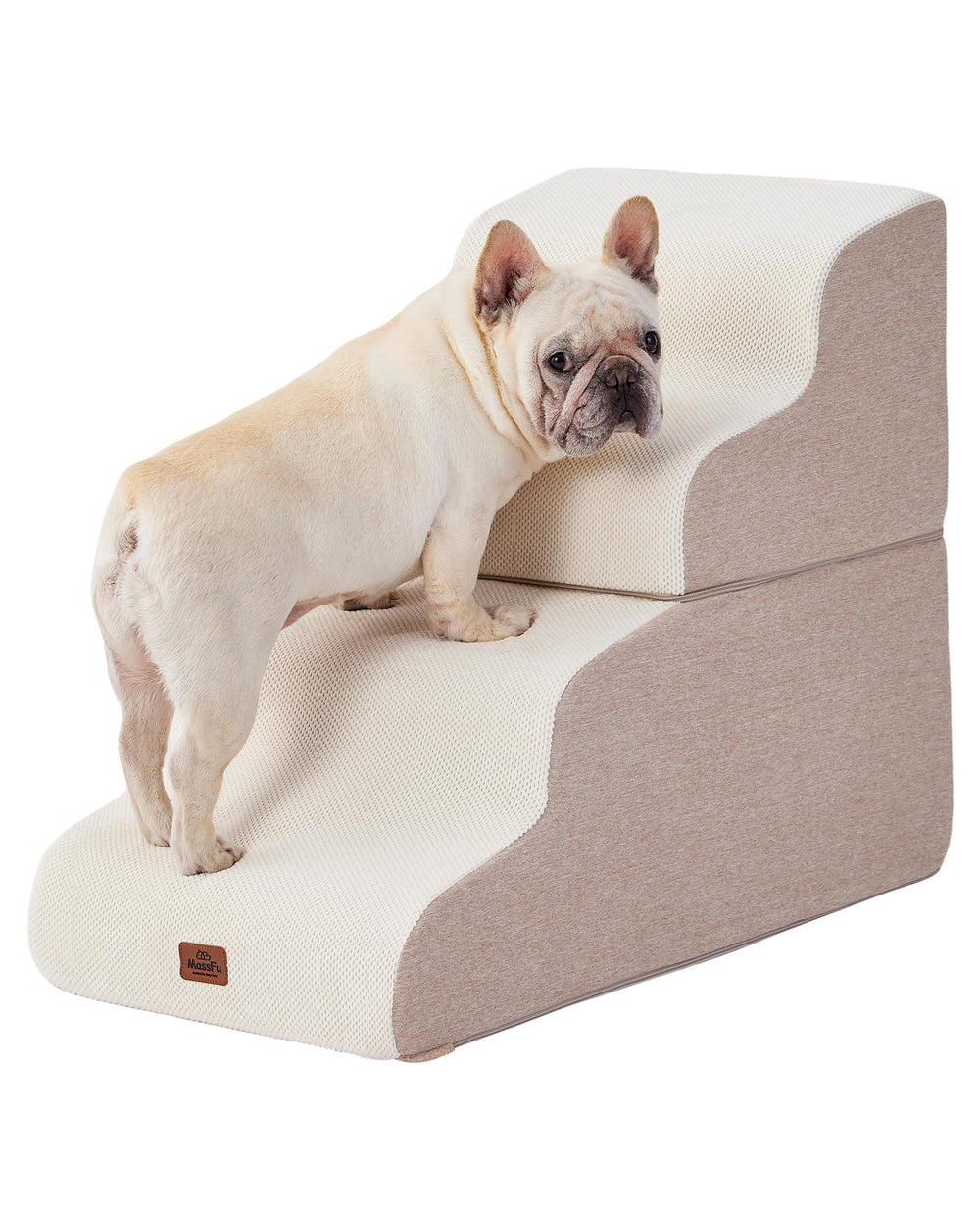 Massfu escaleras para perros curvas sobre cama alta, apoyo cómodo al subir y bajar