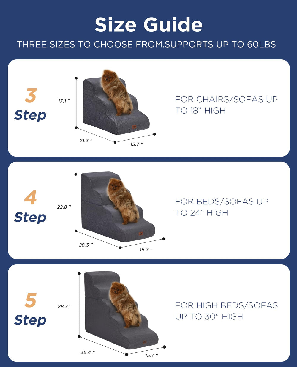 Massfu escalera para perros de cuatro escalones, ideal para sofá y cama