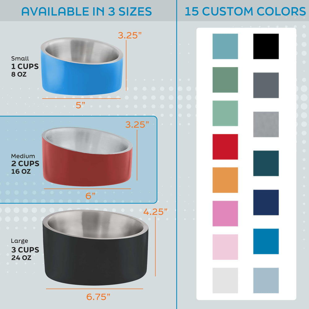 Master Pet Supply tazón anti-deslizante con base de goma evita desbordes.