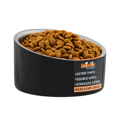 Master Pet Supply tazón inclinado de acero inoxidable, 16 oz, aporta comodidad y higiene.