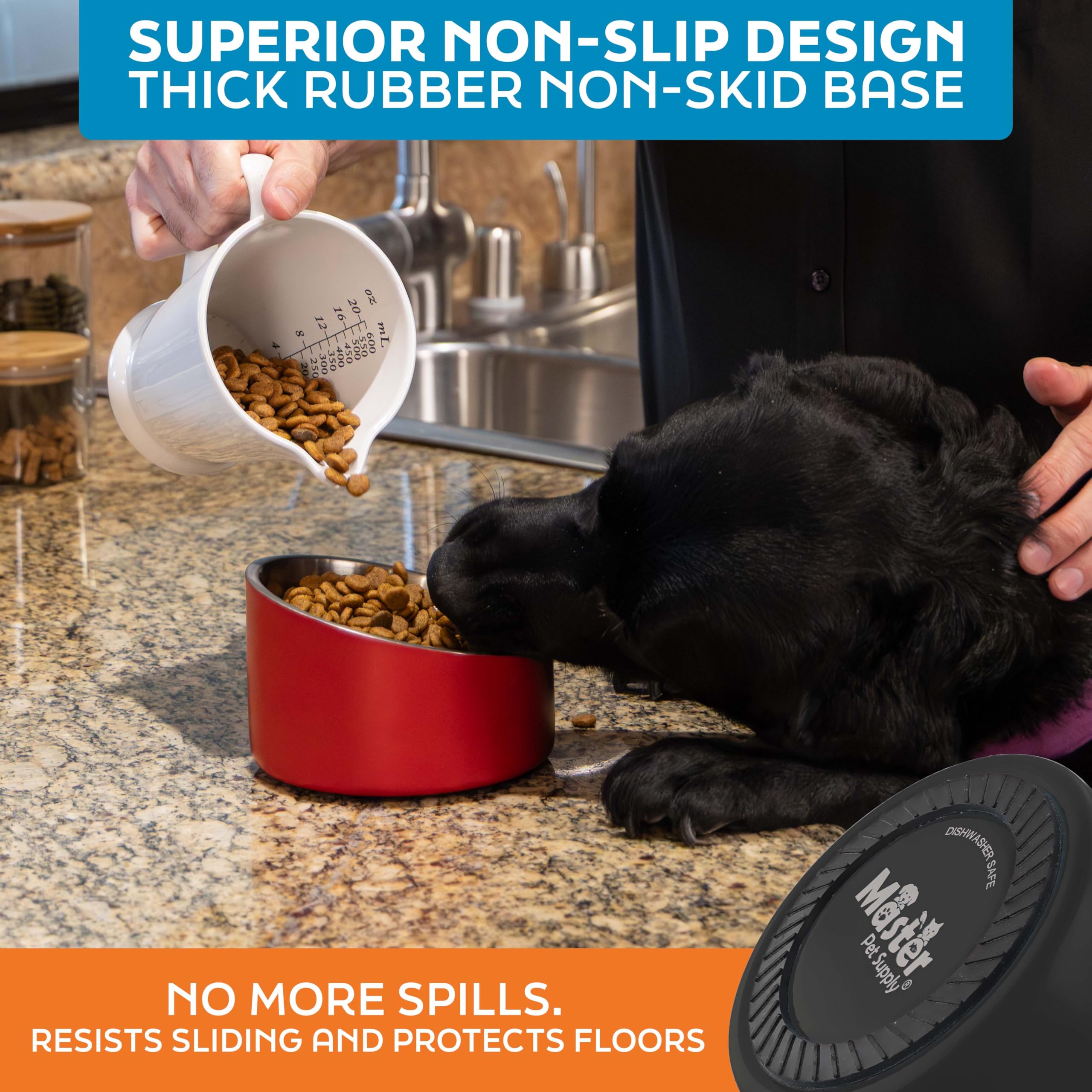 Master Pet Supply tazón resistente a la herrumbre apto para lavavajillas.
