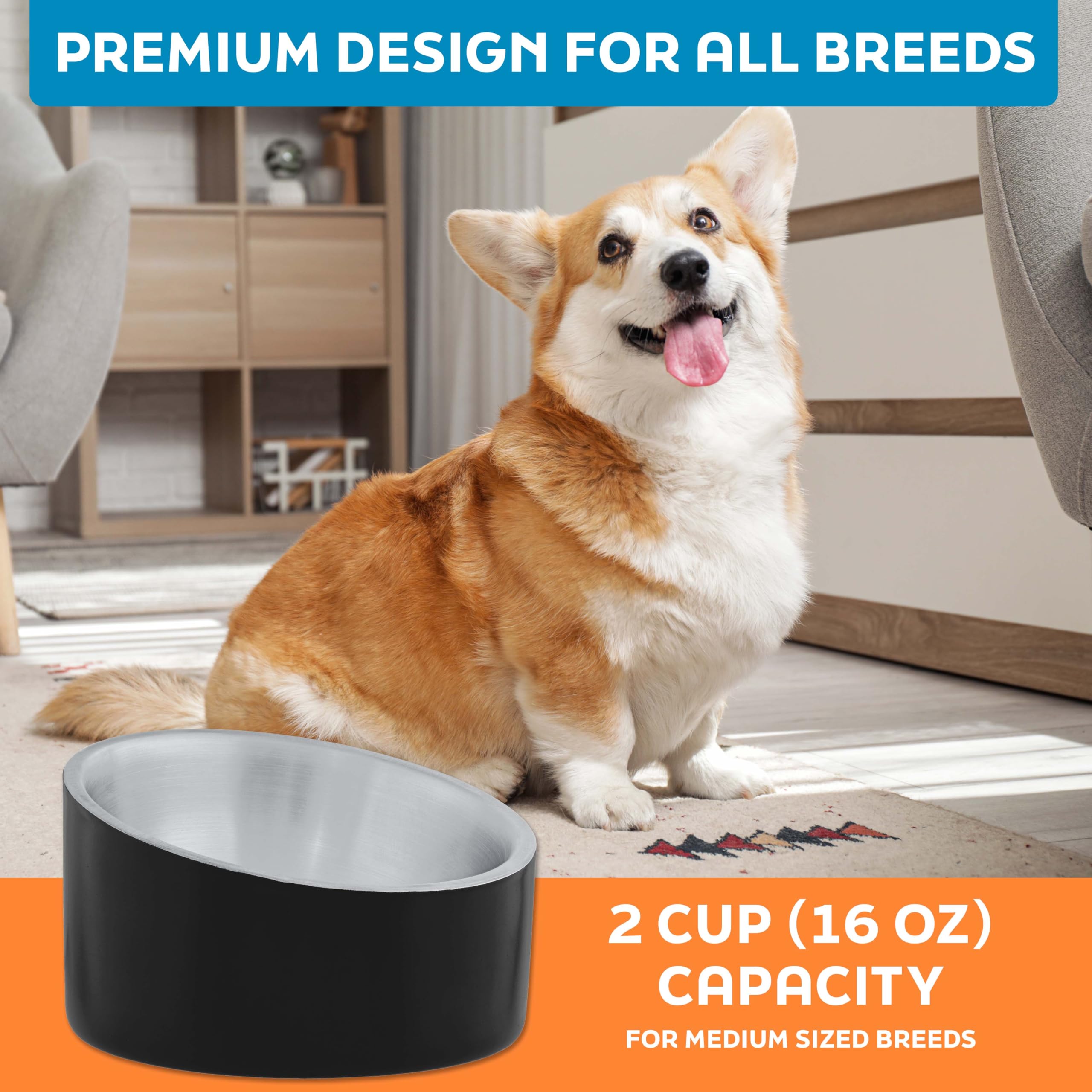 Master Pet Supply uso dual para comida o agua, útil para varias mascotas.