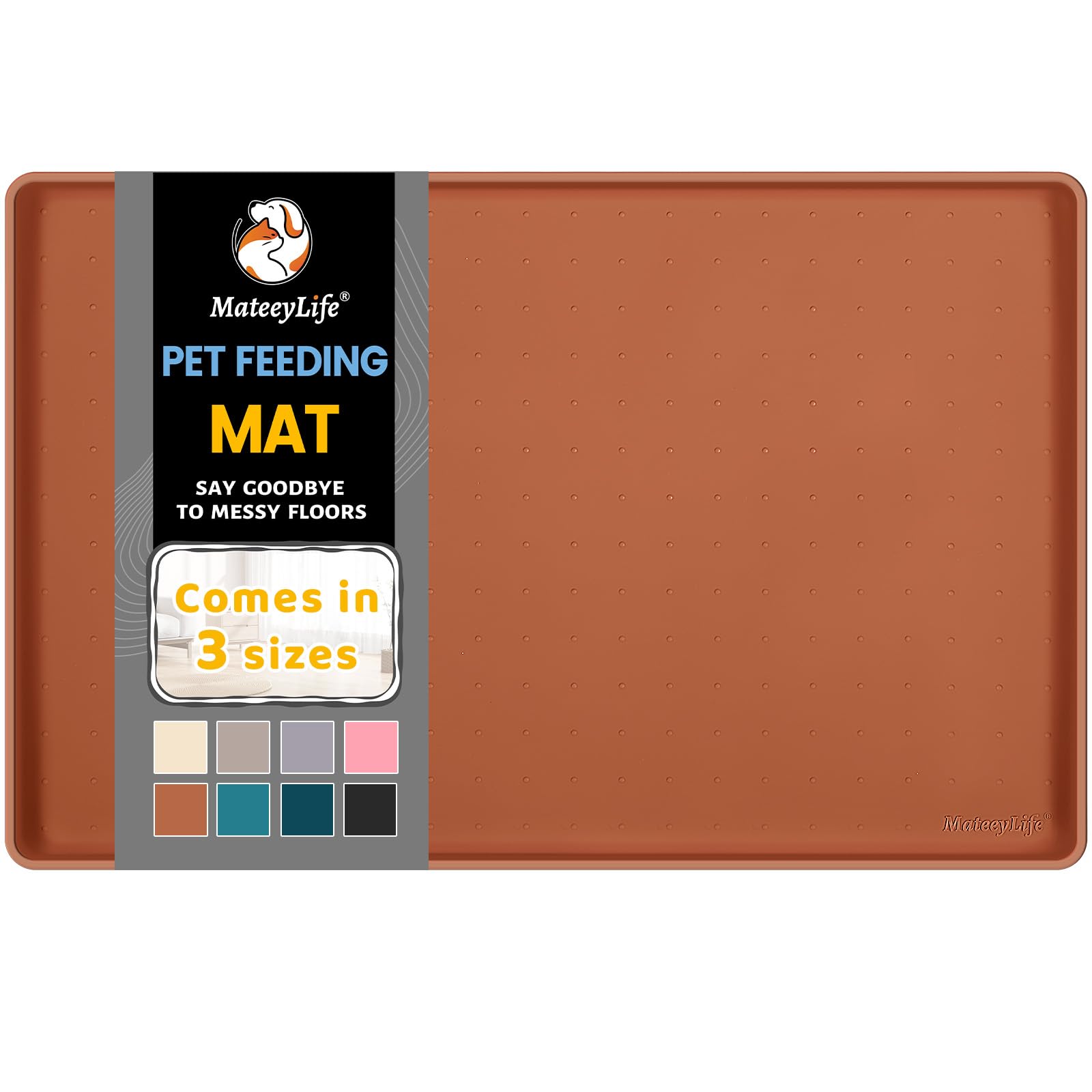 Alfombrilla MateeyLife de silicona para comida de mascotas protege el suelo.