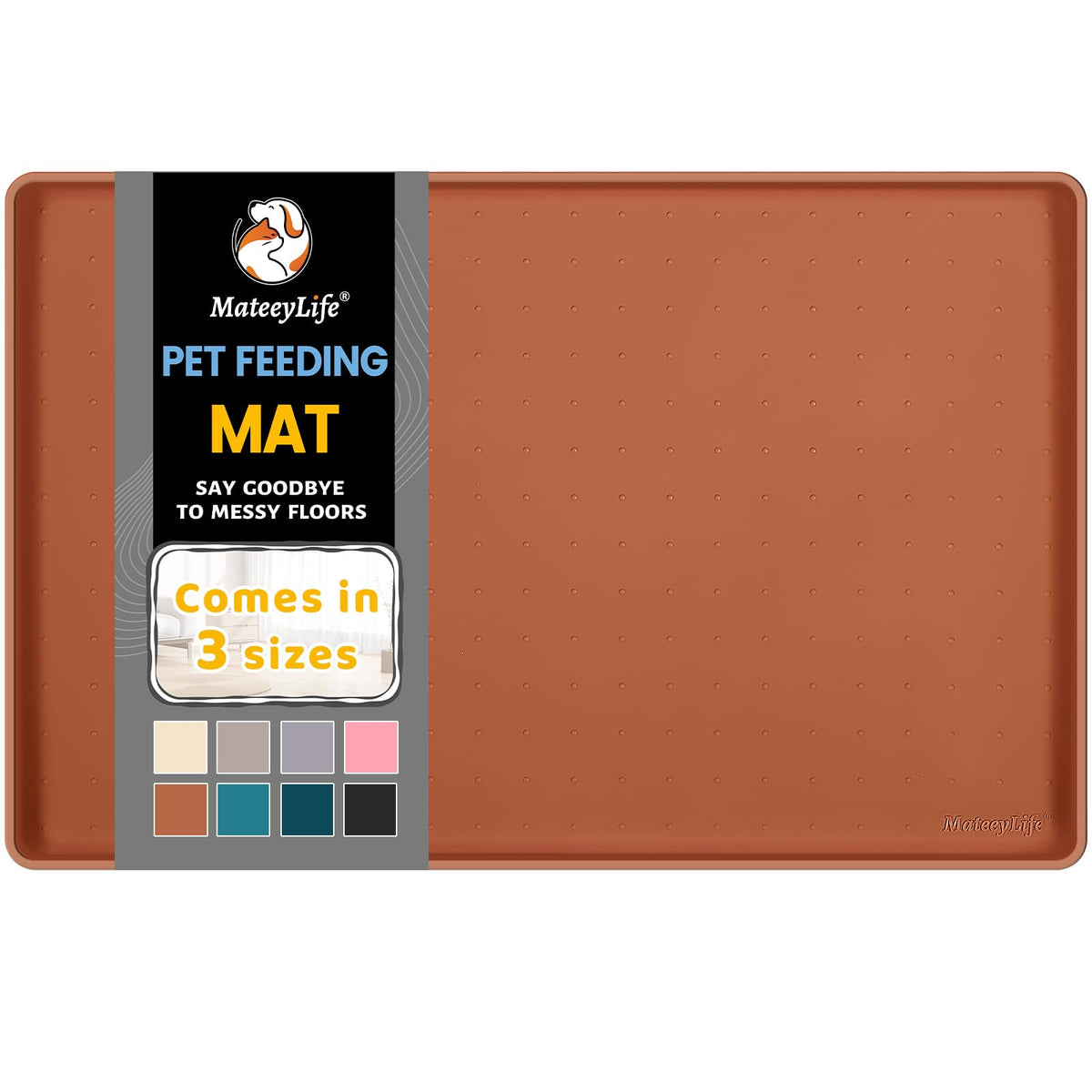 Alfombrilla MateeyLife de silicona para comida de mascotas protege el suelo.