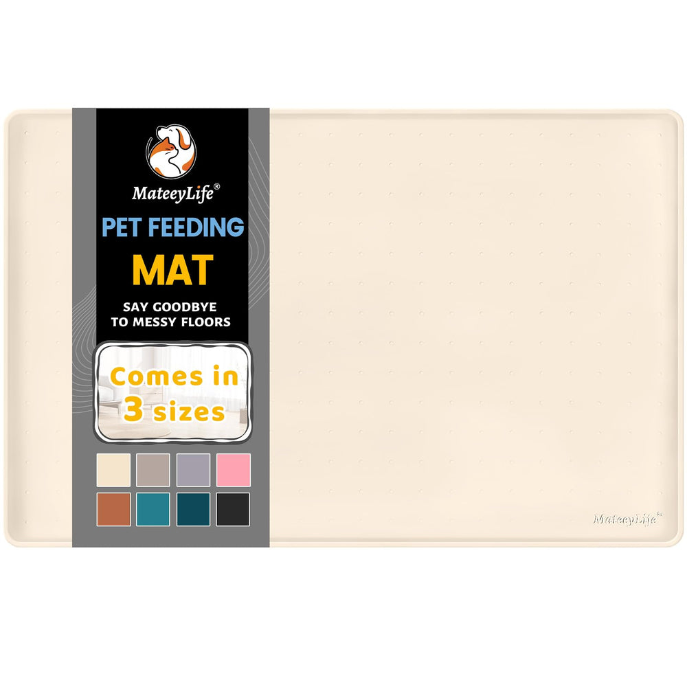MateeyLife alfombrilla silicona para comida y agua de mascotas; evita derrames