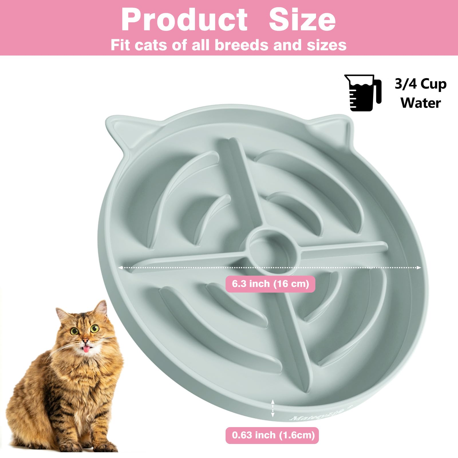 MateeyLife cuenco de silicona duradera para gatos, uso diario seguro