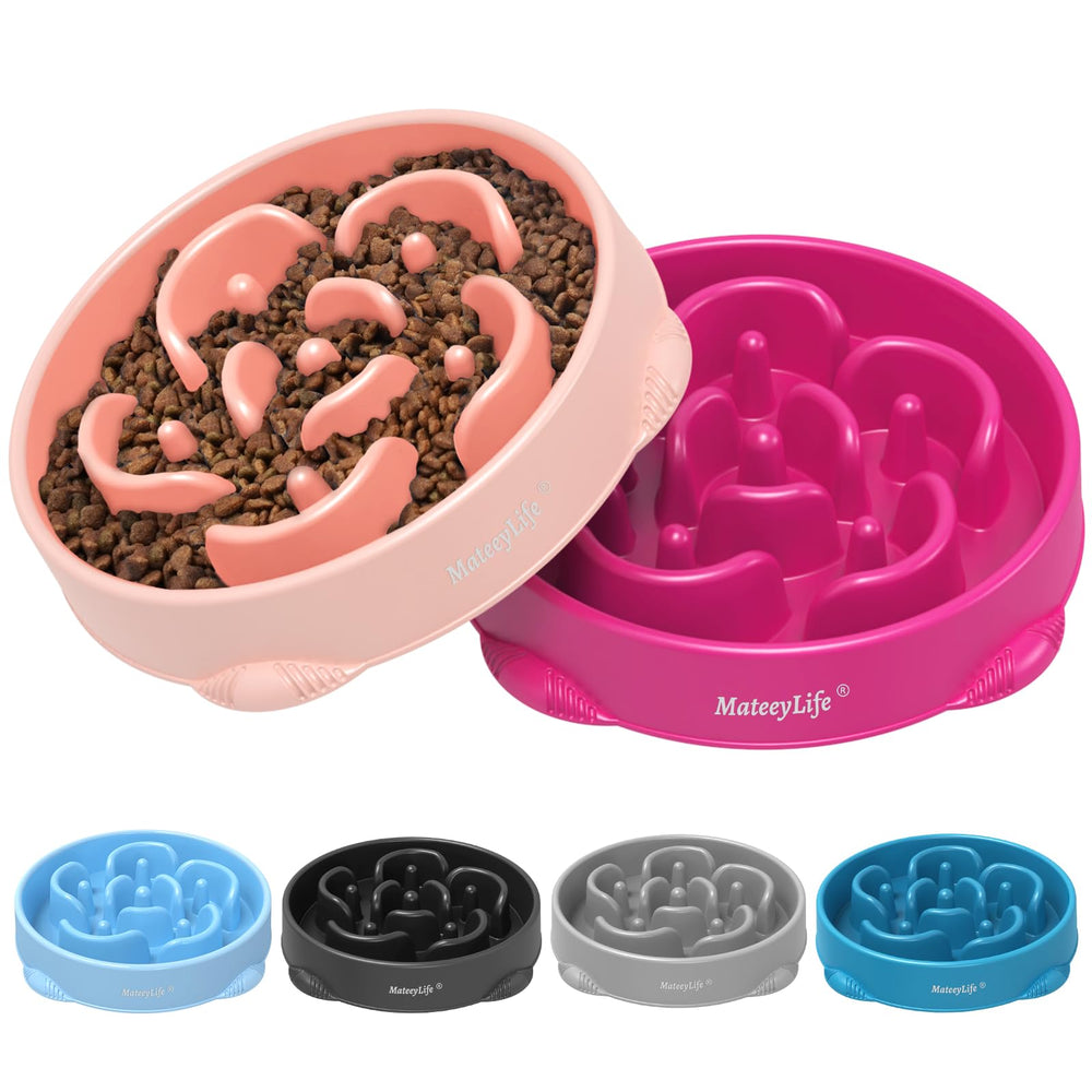 MateeyLife dos cuencos lentos para perros grandes, frente, ritmo pausado.