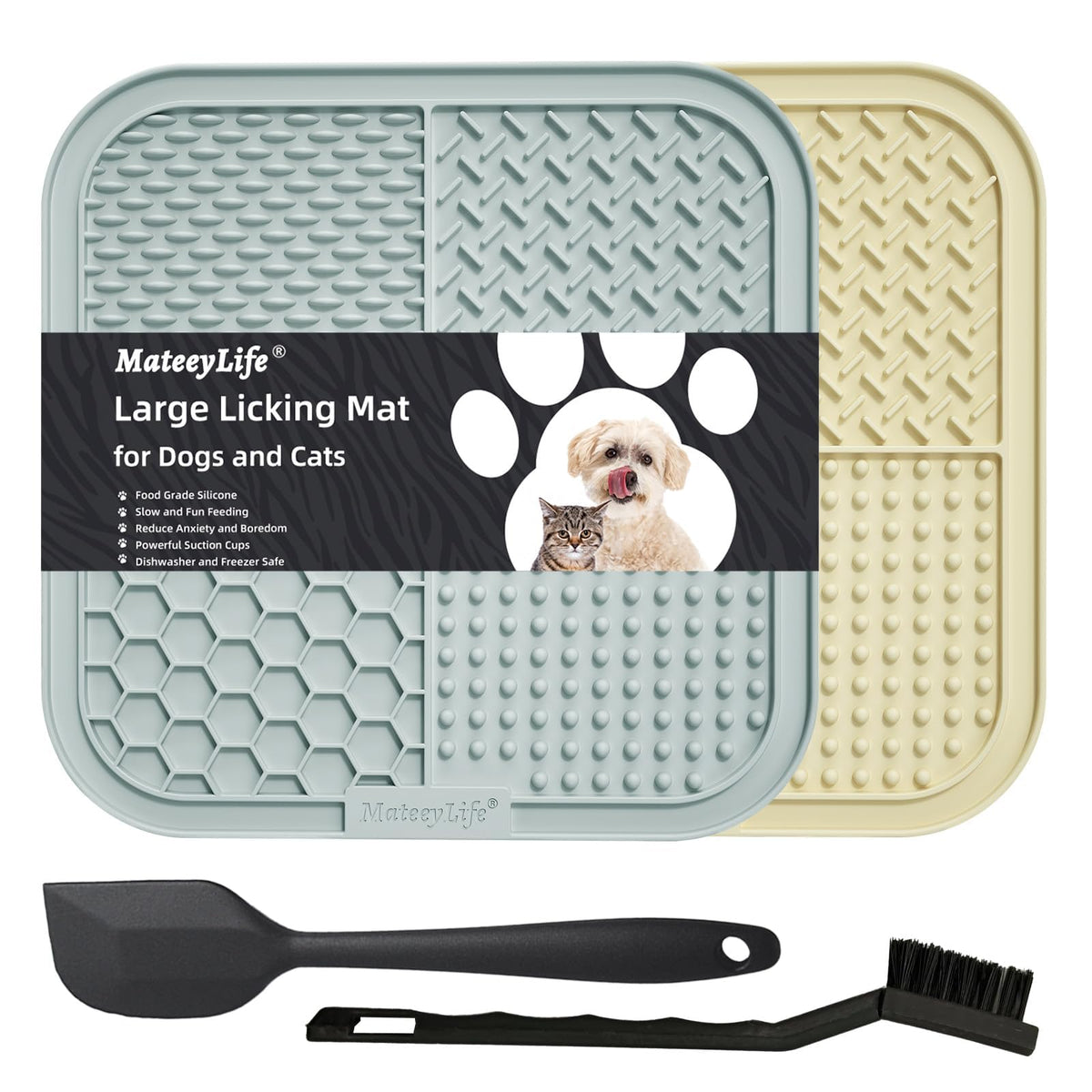 Tapete lamer MateeyLife grande para perros y gatos, ideal para calmar durante lamido.