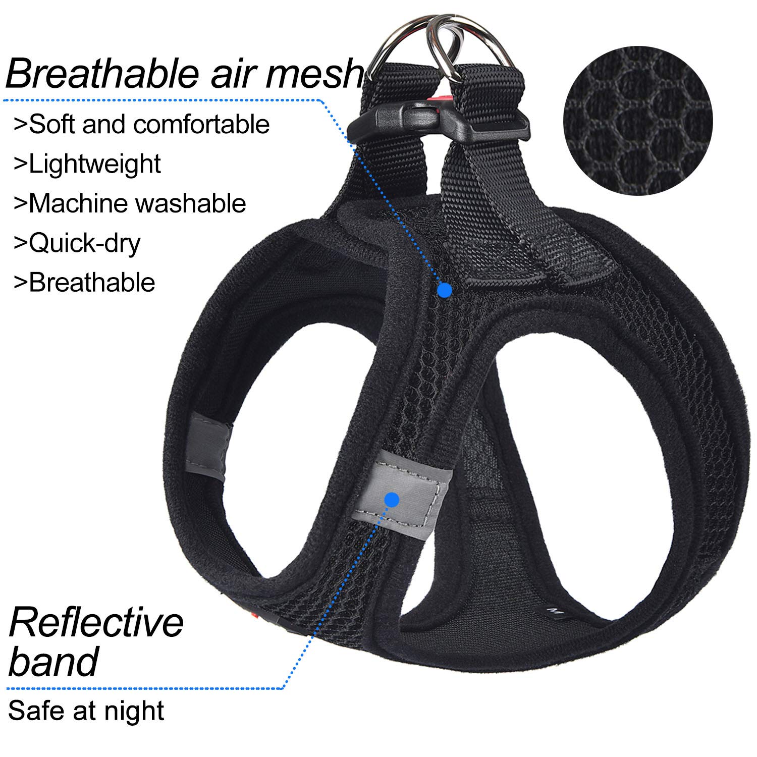 Harnais Matilor petit chien mesh respirant, idéal pour les sorties quotidiennes
