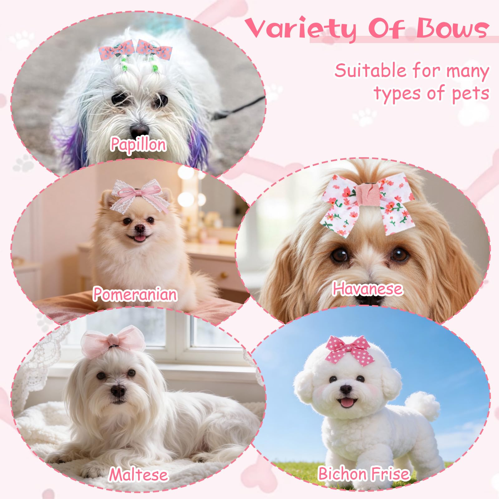 Regalo práctico Matwsec: lazos para pelo de perro, look tierno y duradero.