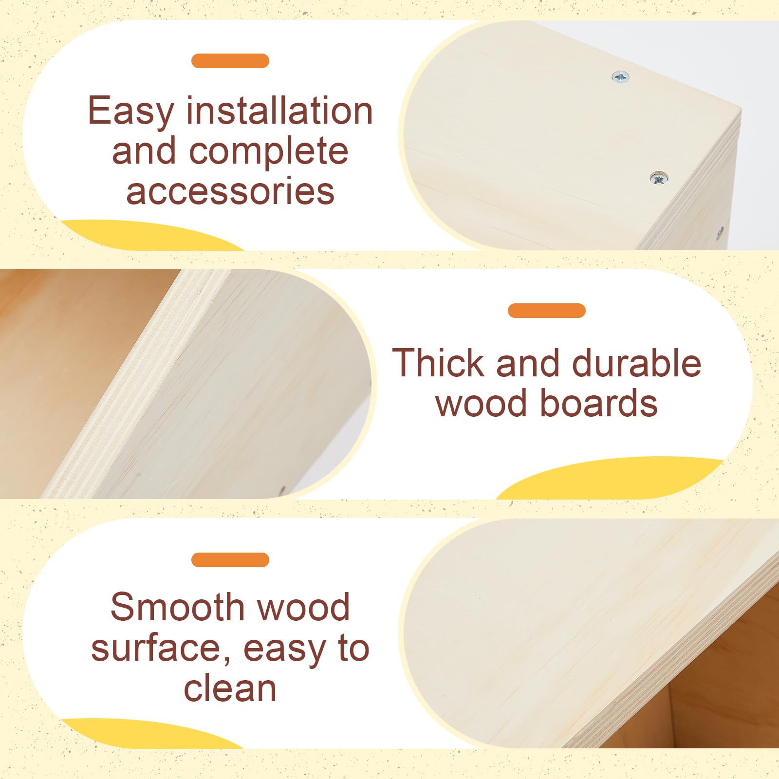 Maxcheck nido de madera, detalle textura natural que aporta calor y confort