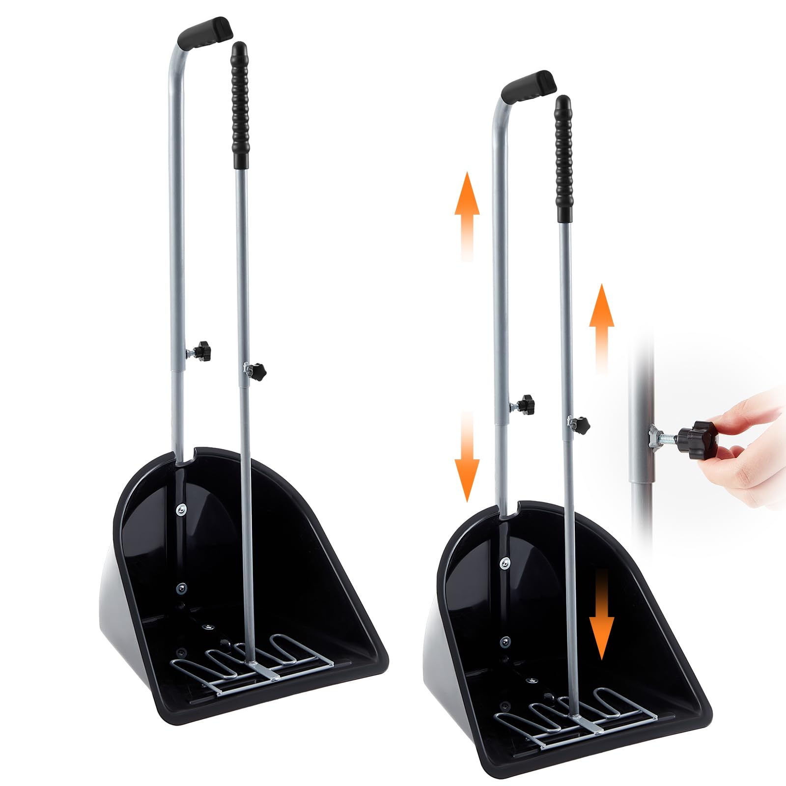 Maxdot cucharón estiercol ajustable para establos, limpieza más eficiente