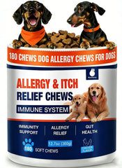 MaxHemp 180 Chews para perros, envase visible, apoyo potencial para alergias y picor