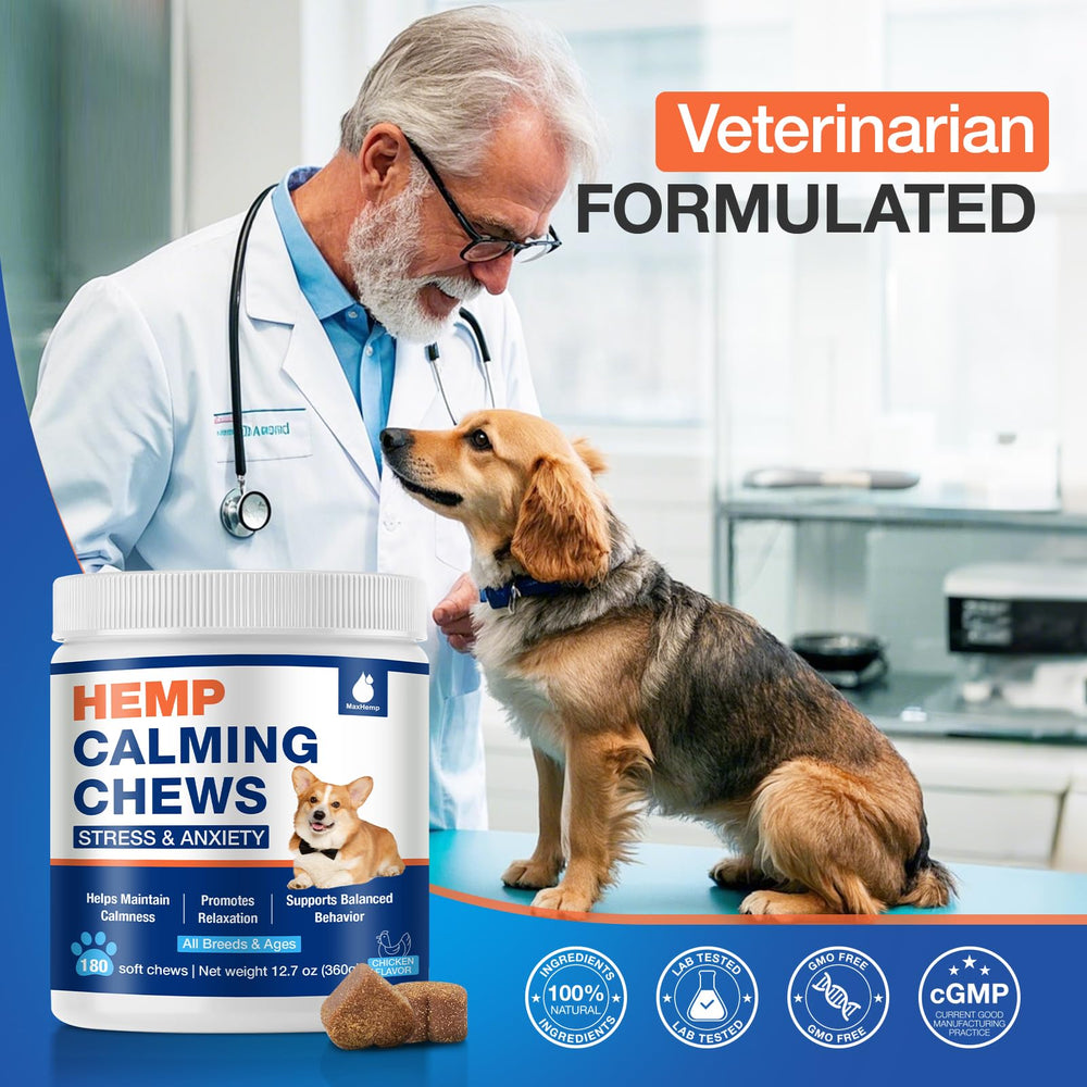 MaxHemp Masticables Calmantes para perros: producto fabricado en instalación GMP.