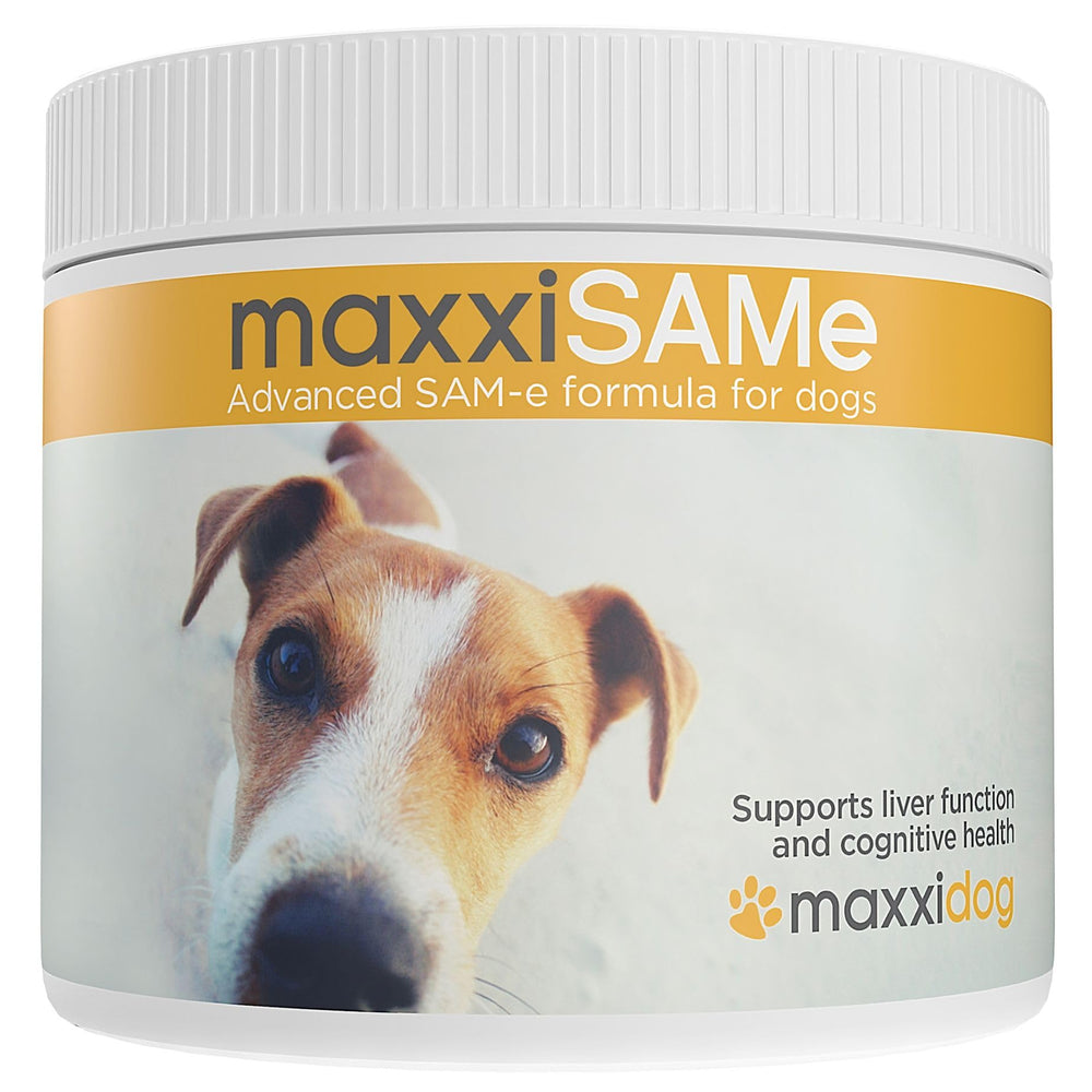Maxxipaws maxxiSAMe polvo en lata, posible apoyo a la función hepática de perros